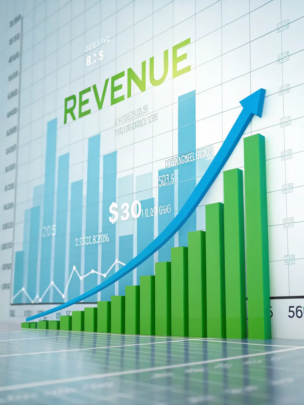 An image illustrating a graph trending upwards, symbolizing the reduction in revenue leakage achieved through ContractRX's automated tracking.